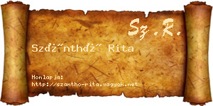 Szánthó Rita névjegykártya