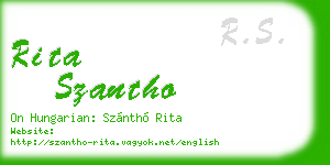 rita szantho business card